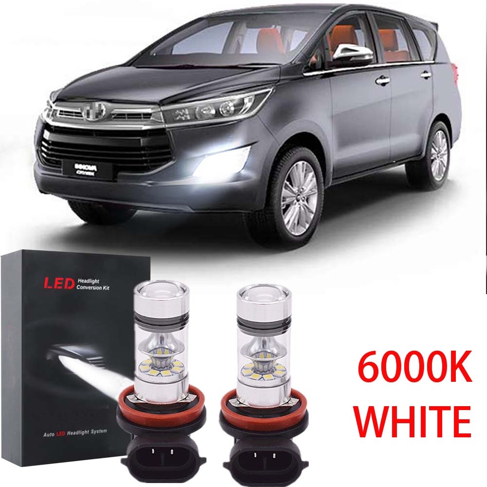 Set 2 Đèn LED Sương Mù Ánh Sáng Trắng 6000K Cho Toyota Innova 2016 2017 2018 2019 Ford Ranger 2012-2