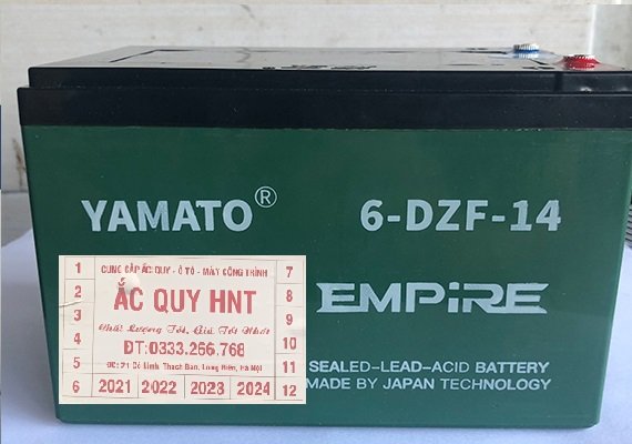 Ắc quy xe đạp điện Yamato 6-DZF-14 6-DPB-14 (12V - 14Ah )