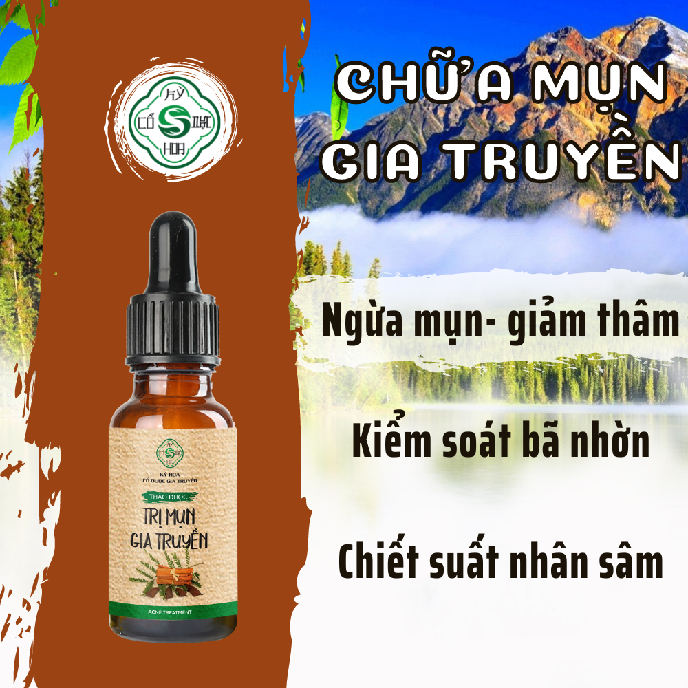 Thảo dược trị mụn Cổ Dược Kỳ Hoa - Serum chấm mụn thần tốc chuyên cho da mụn giảm mụn đầu đen da dễ bị kích ứng nhạy cảm với thời tiết
