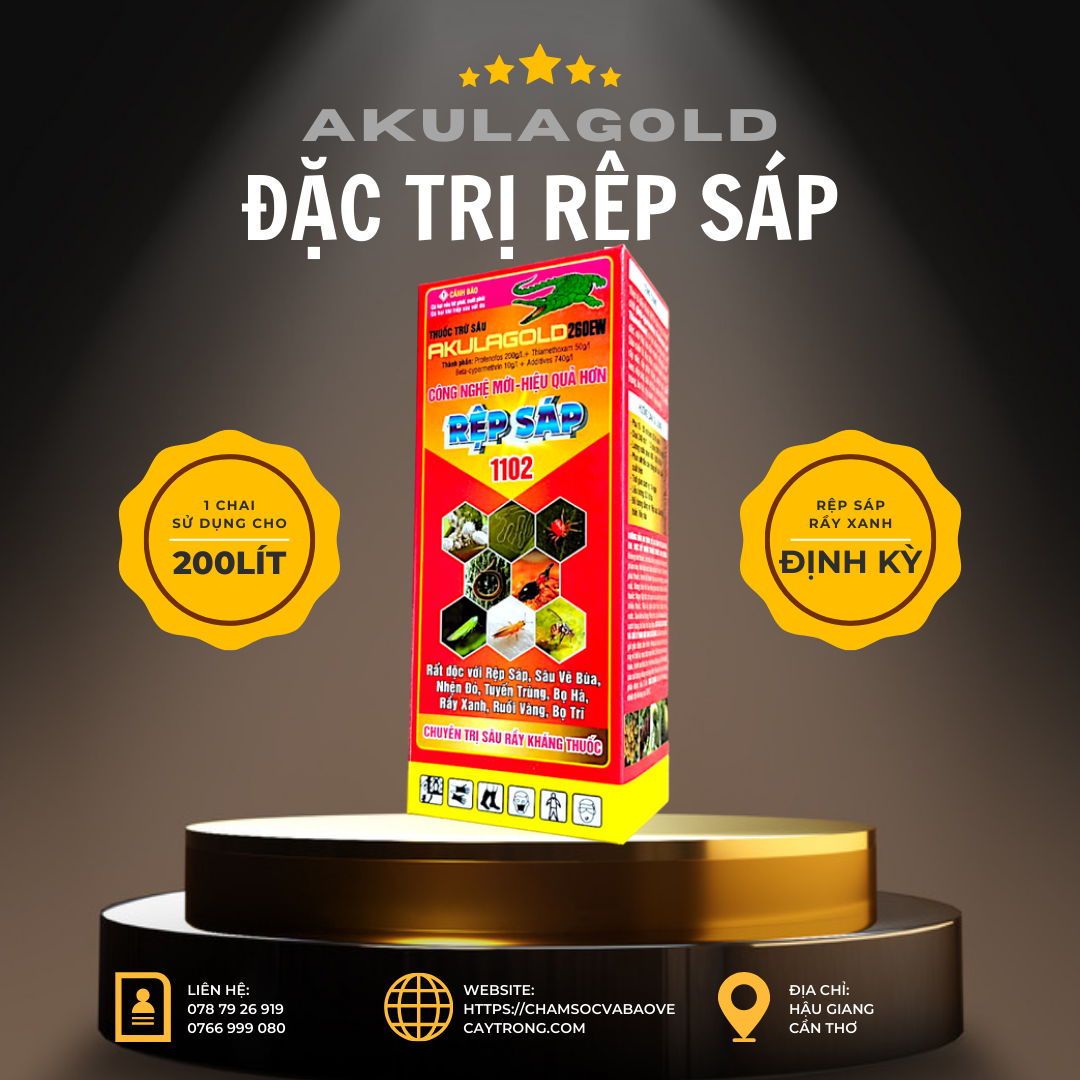 Akulagold 260EW (Chai 450ml) Phòng Ngừa Rệp Sáp Mọt Đục Cành Mọt Đục Nhánh Sầu Riêng Rầy Xanh Sầu Ri