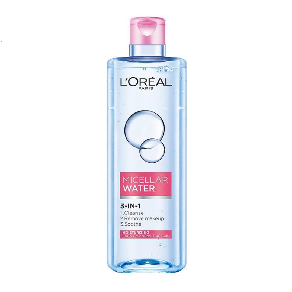 Nước tẩy trang cho mọi loại da LOreal Paris 3-in-1 Micellar Water 400ml ( Dưỡng ẩm)