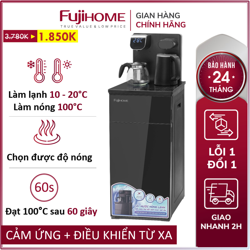 Cây nước nóng lạnh Nhập Khẩu Fujihome WD606C bình lọc máy lọc nước nóng lạnh mini uống công nghệ