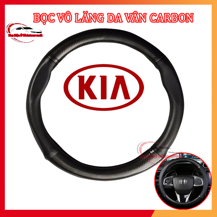 Bọc vô lăng Carbon KIA Mitsubishi Xpander Pajero Attrage Mirage Triton Outlander Jolie Lancer Zinger