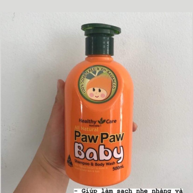 [Hcm]Sữa Tắm Gội Paw Paw Baby Healthy Care 500Ml Cho Bé