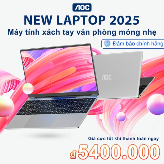 Laptop AOC NoteBook giá rẻ 15.6 inch Intel N5095 Ram 16GB SSD 512GB Win 11 - Bảo hành 2 năm
