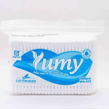Tăm bông yumy gói tăm bông 200 que thân gỗ ngoáy ráy tai Yumy