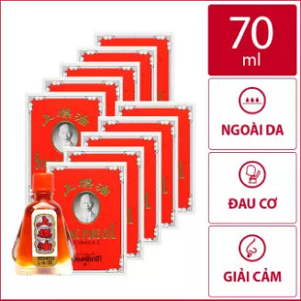 [Hcm]Bộ 10 Dầu Gió Thái Lan Hình Ông Già Siang Pure Oil - Chai 7Ml