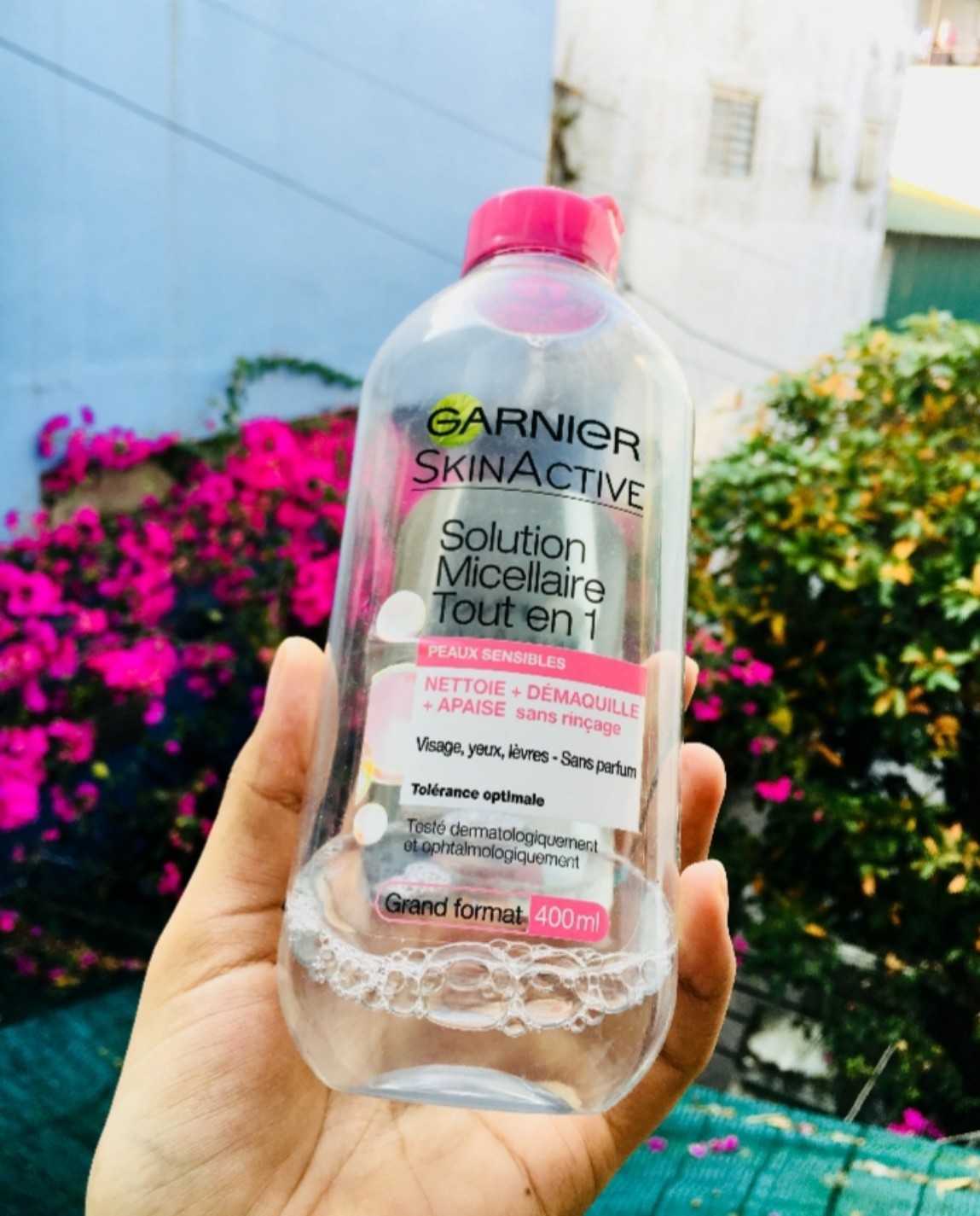 Tẩy Trang Garnier Tout En 400ml chuẩn PhápHồng da nhạy cảm