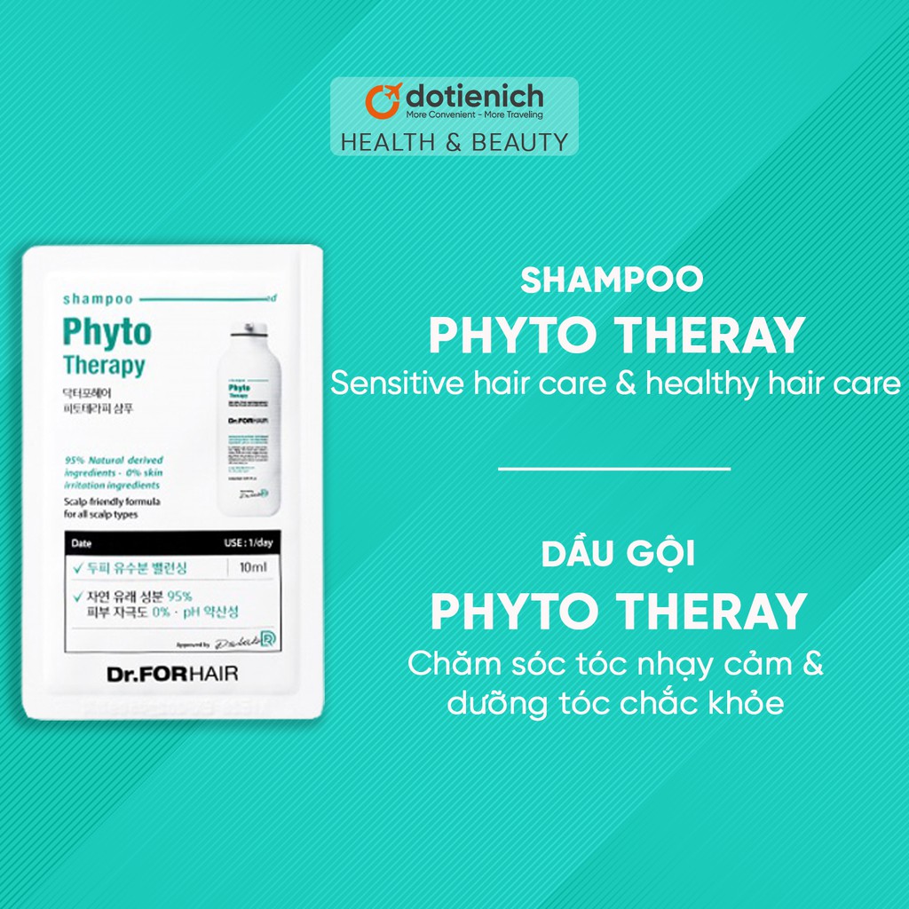 [HCM]QUÀ TẶNG – 01 Gói dầu gội cho da nhạy cảm Dr.FORHAIR dưỡng tóc chắc khỏe Dr For Hair Phyto Therapy Shampoo 10ml