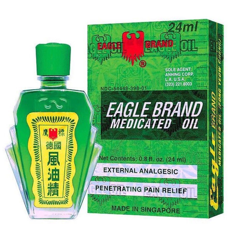 Dầu Xanh Con Ó 2 Nắp Singapore Nhập Khẩu Chính Hãng - 24Ml