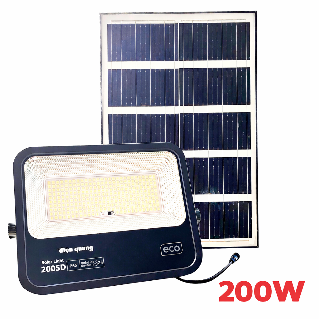 Đèn năng lượng mặt trời LED Pha NLMT Điện Quang (Công suất từ 60W - 300W BH 2 năm Hiệu suất cao Quang thông cao có giấy kiểm định)