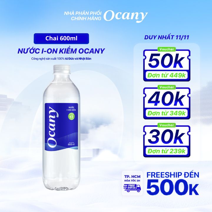 Nước uống ion kiềm Ocany chai 600ml