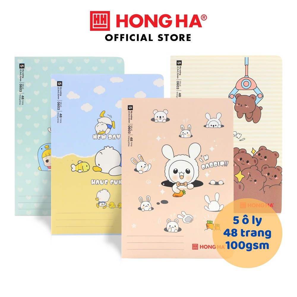 Set 5 Vở 5 Ô ly 48 trang Hồng Hà - 2shop store