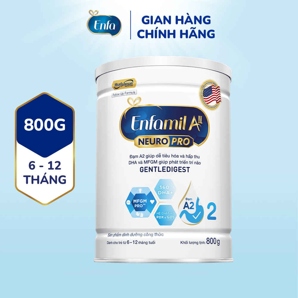 Sữa bột Enfamil A2 Neuropro 2 cho trẻ từ 6-12 tháng tuổi – 800g