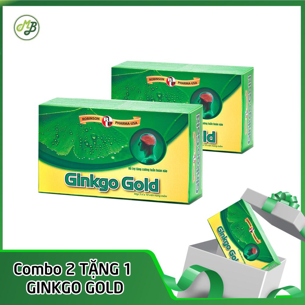 [Hcm]Combo 2 Hộp Bổ Não Tăng Cường Trí Nhớ - Ginkgo Gold - Robinson Pharma Usa - Hộp 30 Viên Tặng 1 Hộp