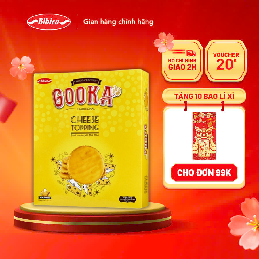 Bánh Gooka Cracker Cheese Topping Bibica 180g