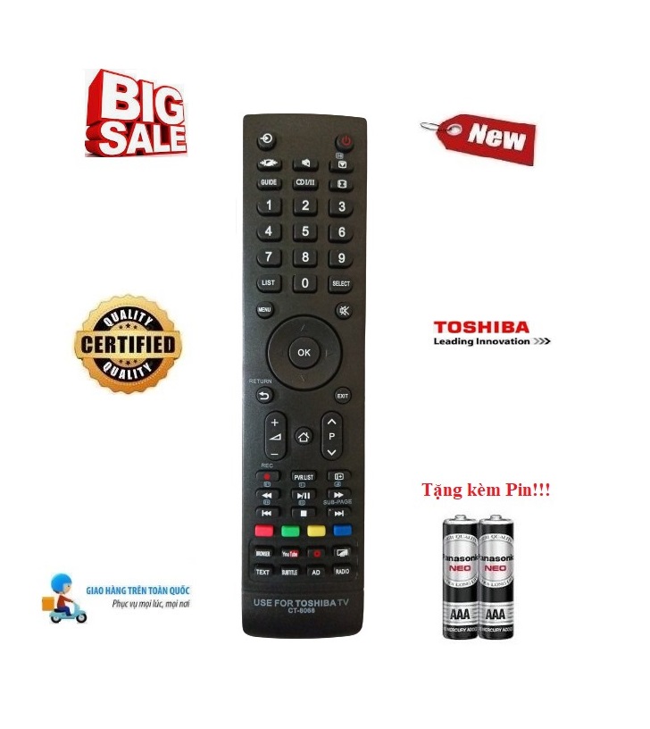 Điều khiển tivi Toshiba các dòng TV Toshiba 32L 43U 43L 49L 49U 50U 55L 55U Smart TV- Hàng tốt