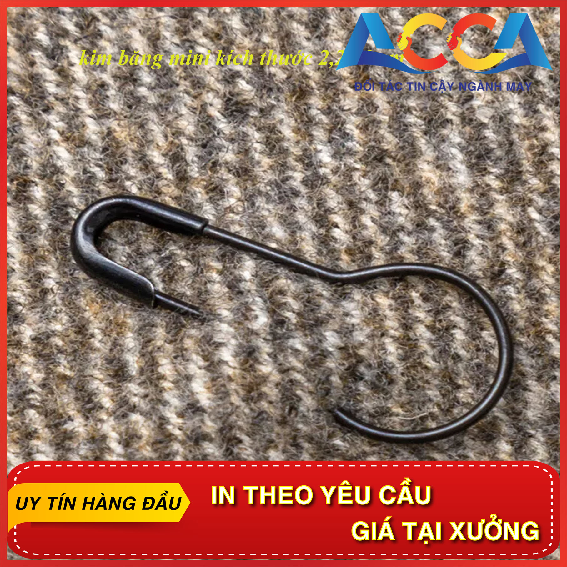 1000 cái kim băng hồ lô ghim băng nhỏ kim tây cài nhãn mác quần áo acca kích thước 22*1 cm đủ 4 màu