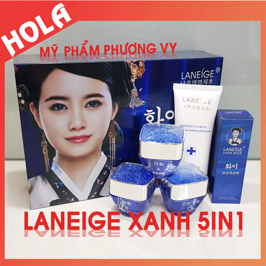 [Chính Hãng] Bộ Mỹ Phẩm Laneige Xanh 5In1 Chuyên Làm Mờ Nám Tàn Nhang Và Dưỡng Trắng Da Kem Nám Hàn Quốc Mỹ Phẩm Laneige.