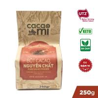 Bột cacao nguyên chất không đường CACAOMI Premium - Thức uống socola nóng đậm vị ca cao chuyên pha chế sô cô la nóng trà sữa milo dầm bphù hợp ăn kiêng giảm cân Keto Eatclean ăn chay thực dưỡng healthy chuẩn xuất khẩu 250g