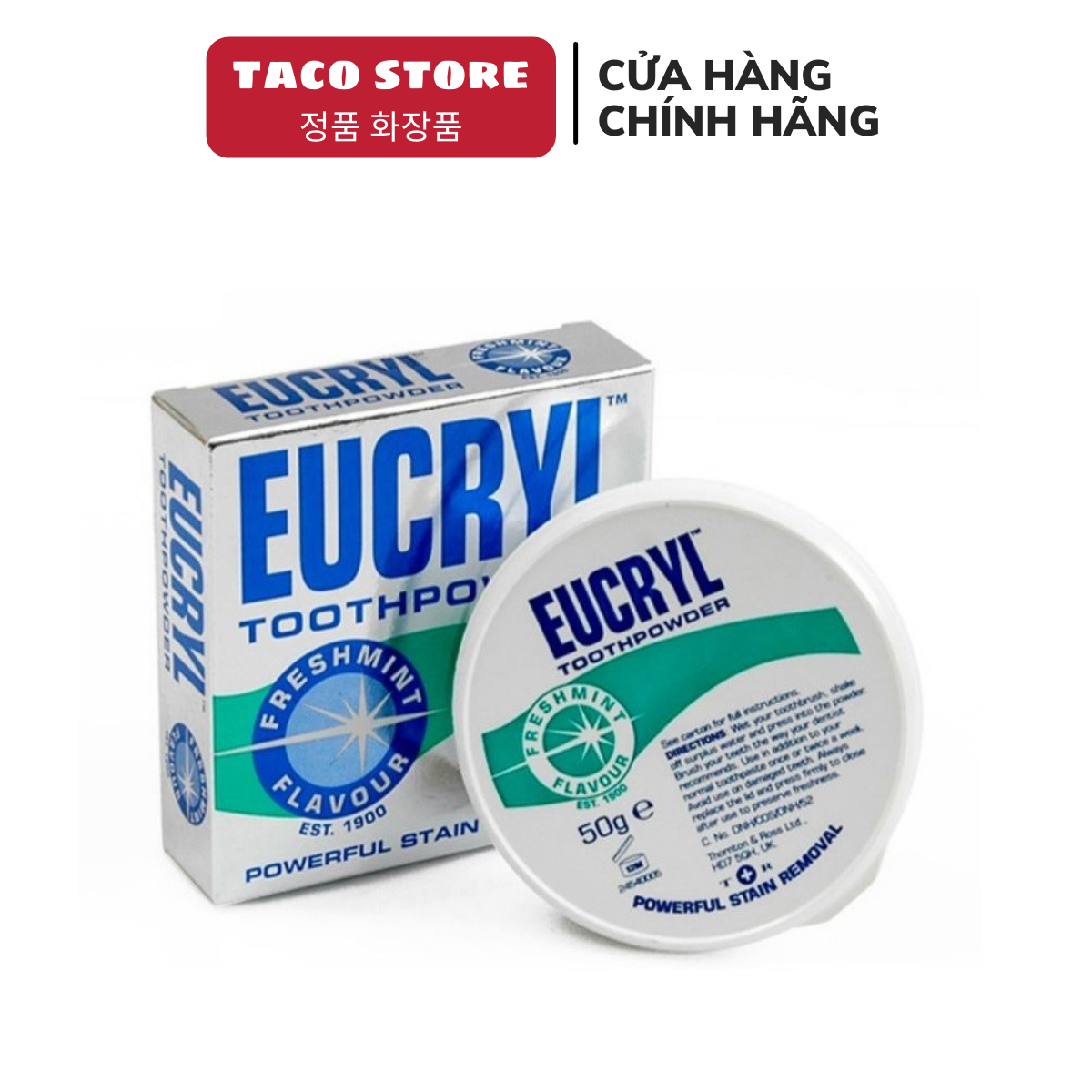 Bột Đánh Trắng Răng Eucryl 50G Hàng Anh Chính Hãng