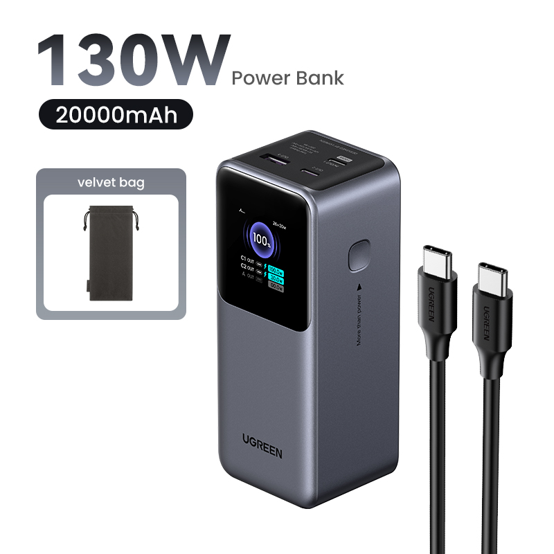 Sạc dự phòng UGREEN PB721 20000mAh Laptop Power Bank PD 130W Fast Charging for Dell Lenovo MacBook A
