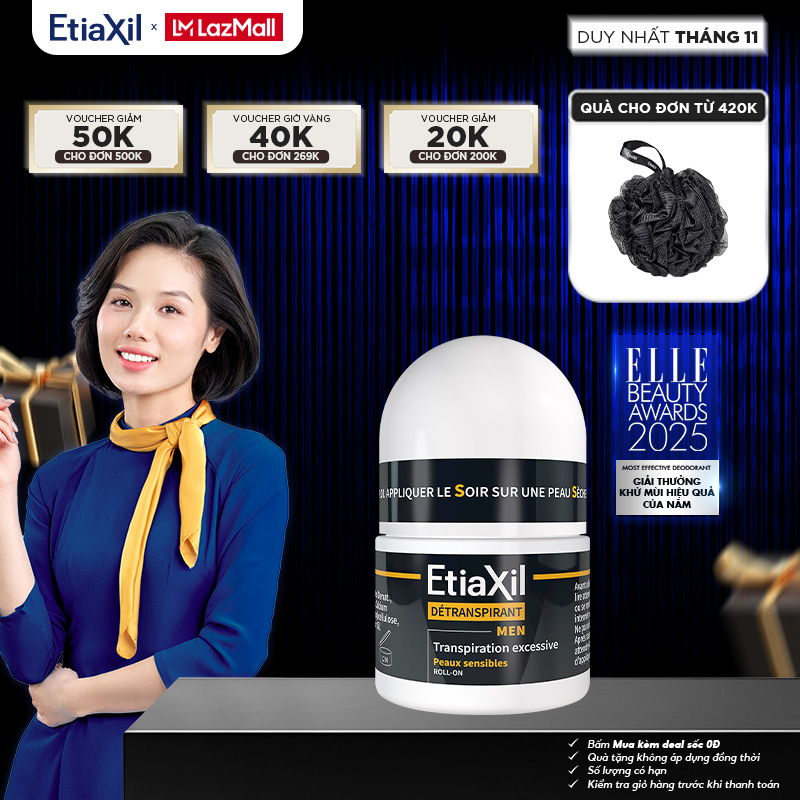 Lăn Khử Mùi Mồ Hôi Dành Cho Nam Giới Etiaxil Men 15ml