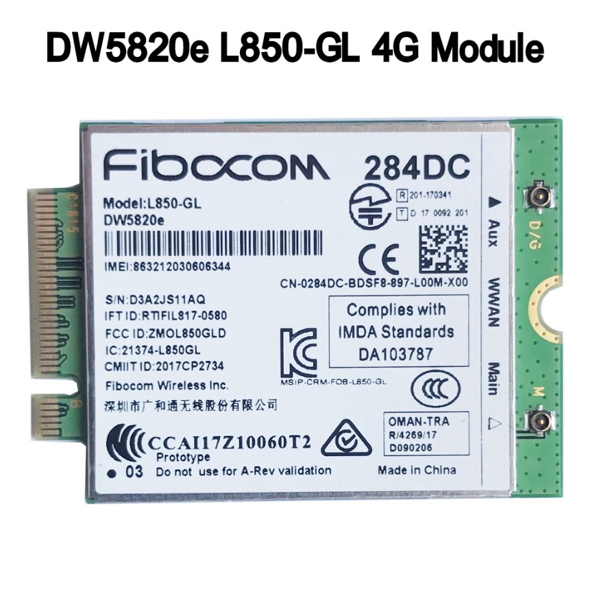 Card WWAN 4G Dell DW5820e (Fibocom Model: L850-GL) dùng cho laptop dell Precision 3541 3551 3561 Lat