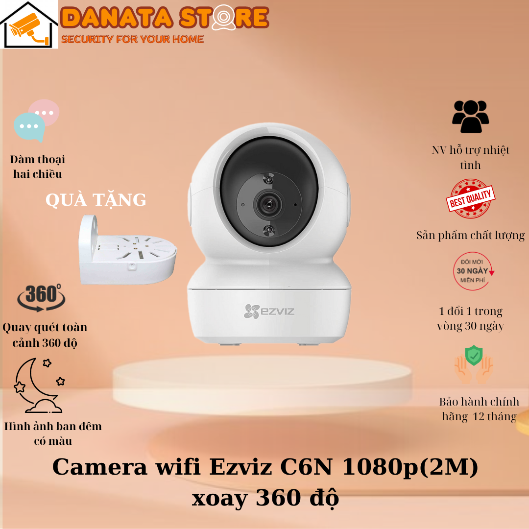 (LAZADA MALL) Camera wifi Ezviz C6N 1080P (2M) xoay 360 độ theo dõi chuyển động đàm thoại 2 chiều -