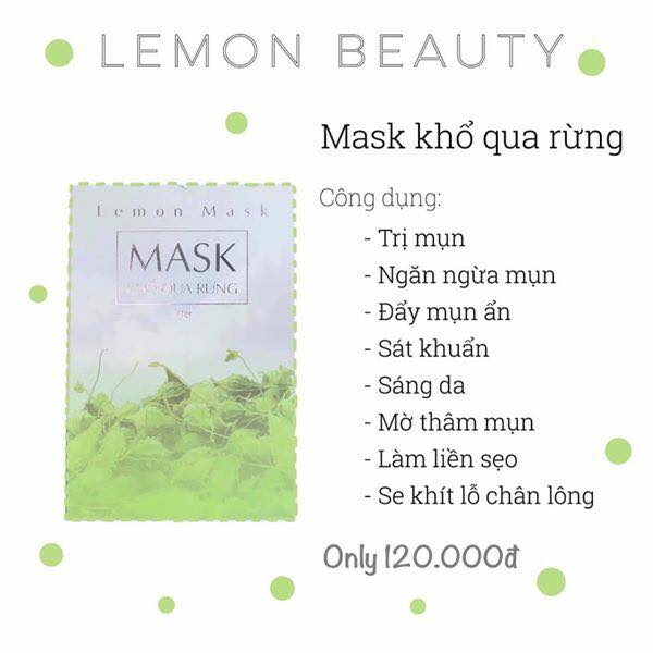 Mặt Nạ Khổ Qua Rừng Lemon Mask - 50 Gram - Bột Đắp Mặt Thiên Nhiên Chiết Xuất Từ Khổ Qua Rừng (tặng 1 cọ quét mặt nạ + que trộn mask + dây bộc tóc hoặc mask mắt ))