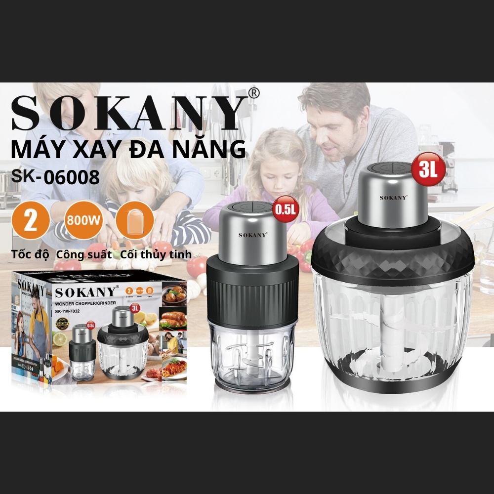 Máy xay thịt SOKANY hệ thống lưỡi dao xoắn ốc xay nhuyễn mọi loại thực phẩm - SK06008