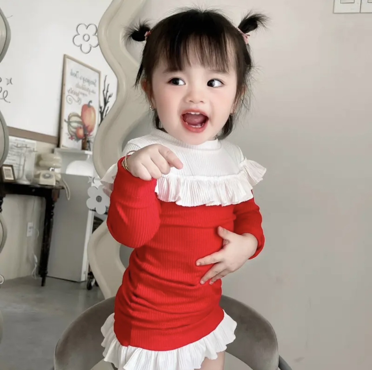 Váy cho bé gái, váy body kẻ to tay hến sang chảnh cho bé | Shopee Việt Nam