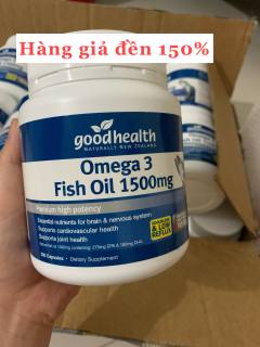 Bill Hàng Air hộp 200 viên Dầu cá Omega 3 Goodhealth hàm lượng cao 1500mg nội địa New Zealand