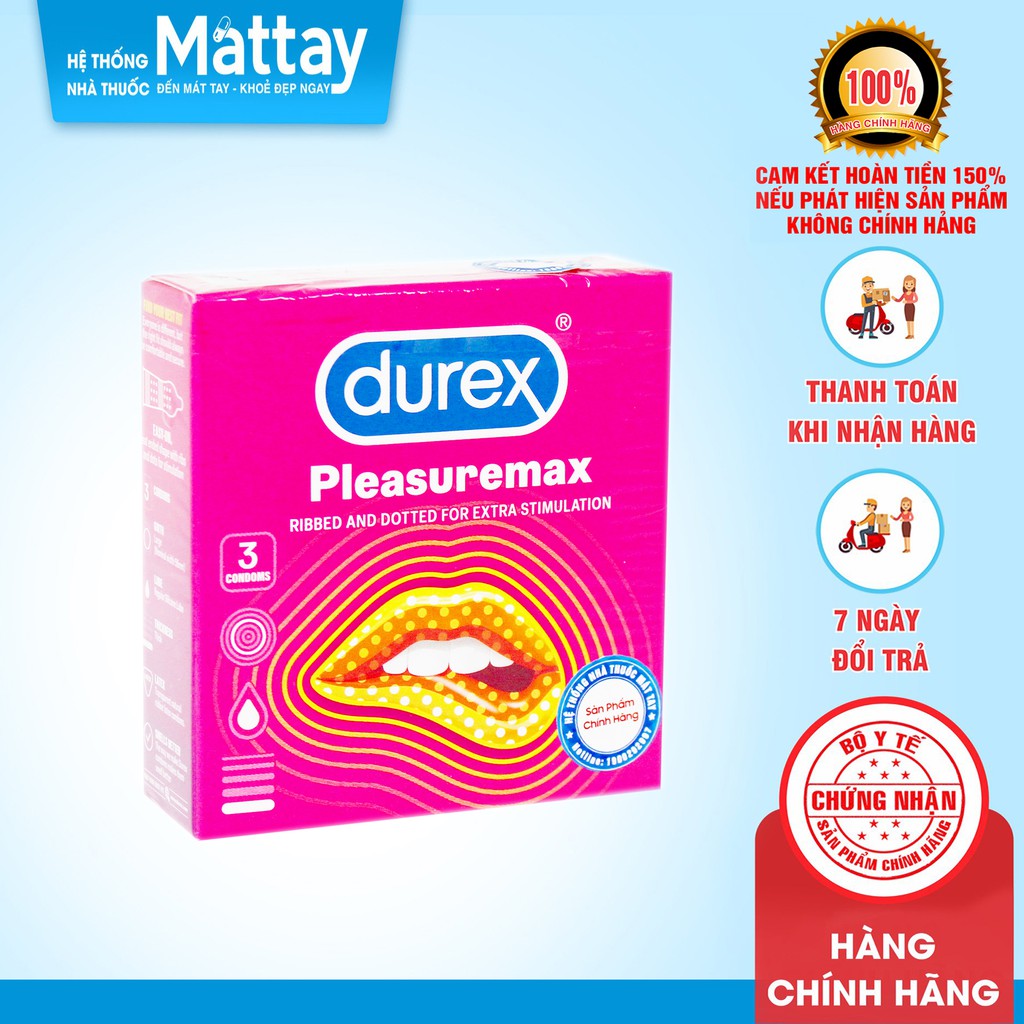 Bcs Durex Pleasuremax - Thái Lan - Hộp 3 Cái
