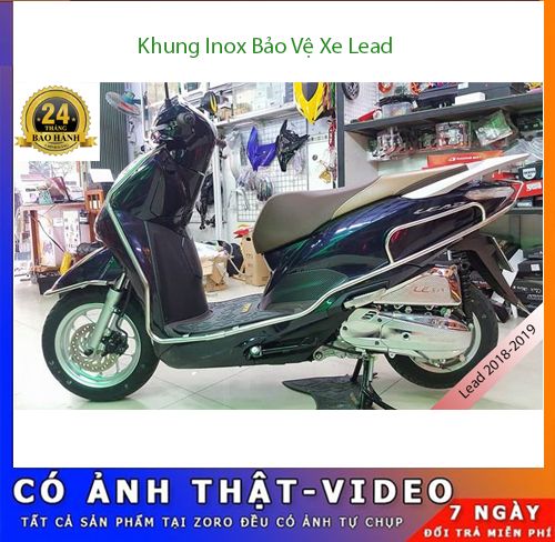 Khung Inox bảo vệ xe Vision 2014 2020 Lead 2017-2019 Janus Grander loại dày Tặng kèm ốp inox- Hàng Cty