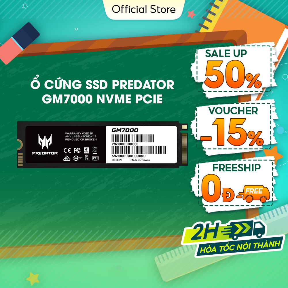 Ổ cứng SSD Acer Predator GM7000 NVMe PCIe Gen4 Gaming - Hàng chính hãng bảo hành 5 năm - Ổ cứng gắn
