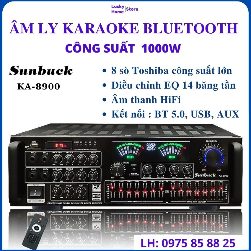 Amply karaoke gia đình bluetooth công suất lớn Sunbuck AV-999BT Công suất 900w  Bảo hành 12 tháng Âm ly karaoke bluetooth.Amly gia đình âm âm ly karaoke  amly hát karaoke  amply karaoke gia đình  âm ly  âm ly karaoke bluetoo