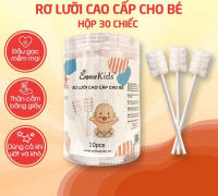 Que rơ lưỡi cho bé sơ sinh Emma kids  và Molli  hộp 30 que - Gạc rơ lưỡi cho bé - Que rơ miệng cho trẻ em