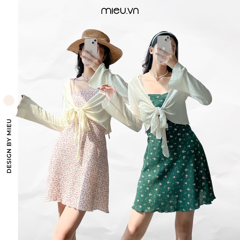 Áo khoác cardigan cột nơ ống loe MIEU - JA18