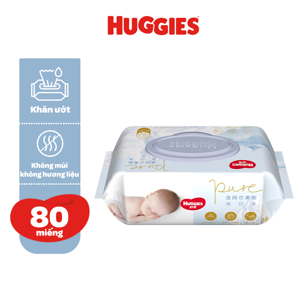 1 Gói Khăn ướt Huggies Golden Wet Wipes 80 miếng