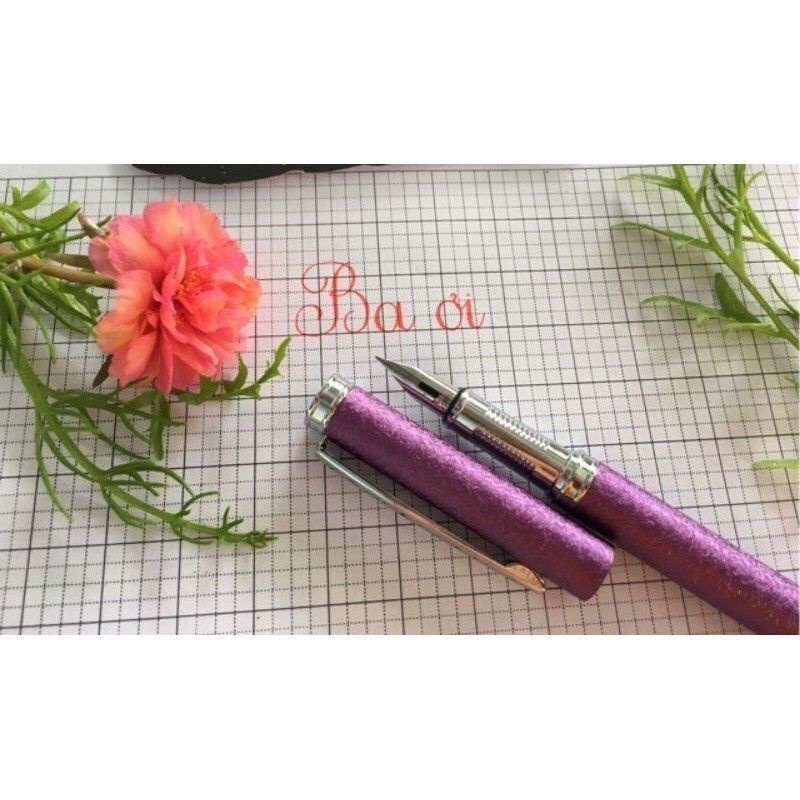 Bút máy ngòi lá tre viết nét thanh đậm - Bút luyện viết chữ đẹp - Tặng kèm 1 ngòi