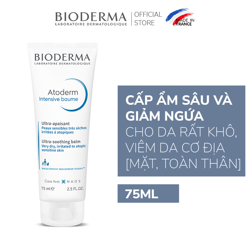 Kem dưỡng ẩm chuyên sâu cho da rất khô và viêm da cơ địa Bioderma Atoderm Intensive Baume - 75ml