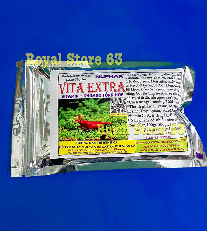 Vita Extra Nuphar bổ sung Vitamin tổng hợp cho cá cảnh tôm tép (Gói 25gram)