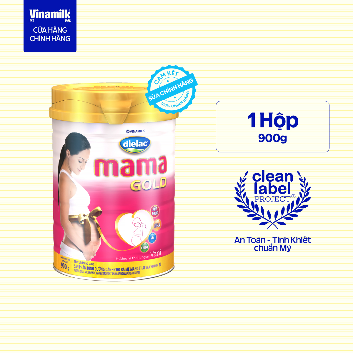 Sữa bột Vinamilk Optimum Mama Gold- Hộp thiếc 900g- Sữa tốt dành cho bà bầu - Mẹ hấp thu khỏe bé thô