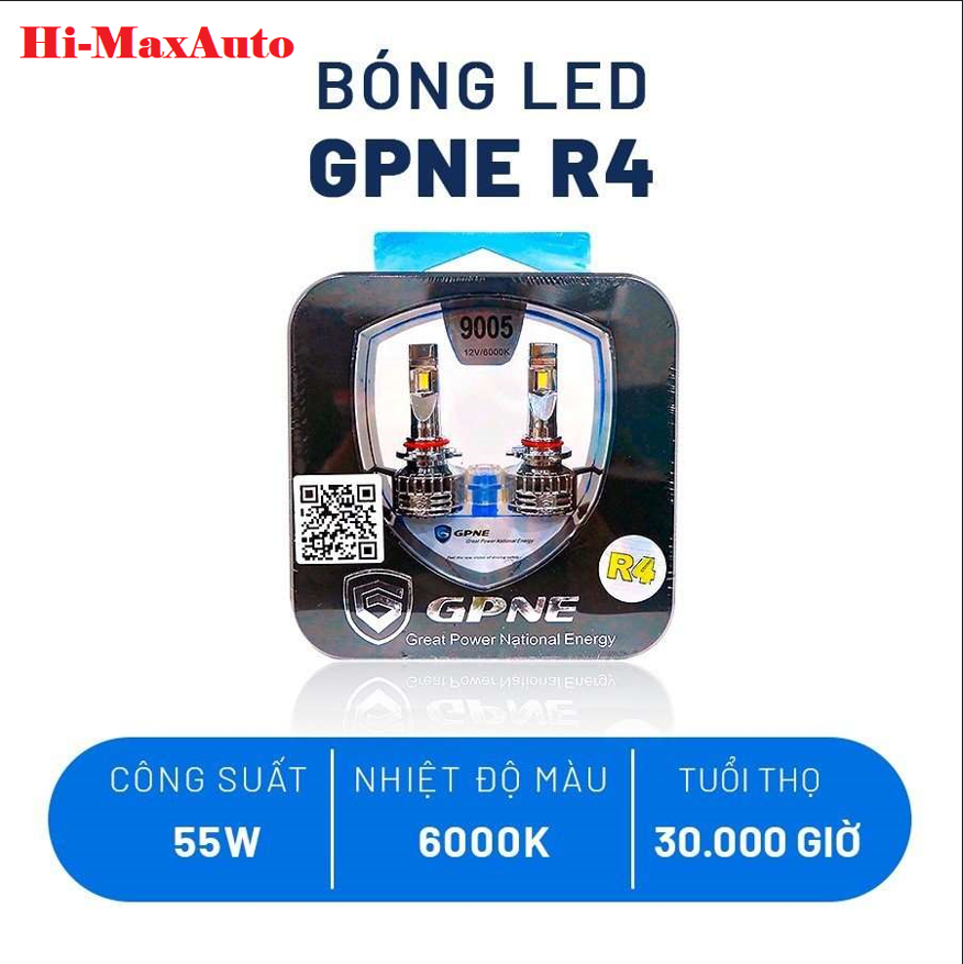 Bộ đèn LED siêu sáng GPNE R4 công suất 55W có canbus chân H4 H7 H11 9005 9006  9012 - Bảo hành uy tí