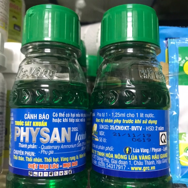 PhySan lạnh 20SL - chế phẩm sát khuẩn phòng trị bệnh cho cây trồng 100ml