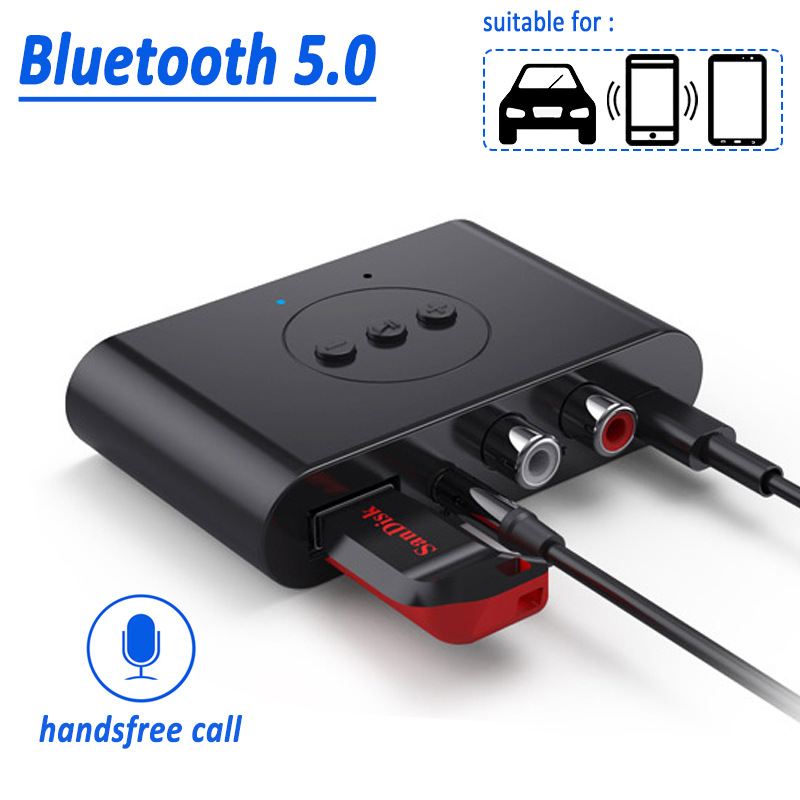 Bộ thu âm thanh Bluetooth 5.0 NFC BLS-B21 dành cho ôtô amply loa có hỗ trợ cổng 3.5mm AV và usb