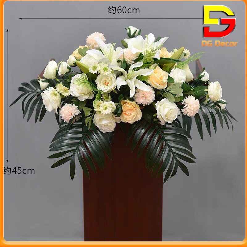 Lẵng Hoa Treo Bục Phát Biểu Hoa Trang Trí Sự Kiện Quầy Lễ Tân Lẵng Hoa Giả Decor DC-180