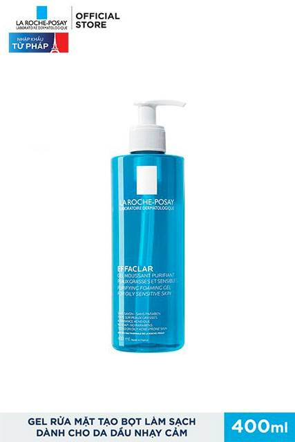 [Sale Chính Hãng] Gel Rửa Mặt Tạo Bọt Làm Sạch Dành Cho Da Dầu Nhạy Cảm La Roche - Posay Effaclar Foaming Gel 400Ml