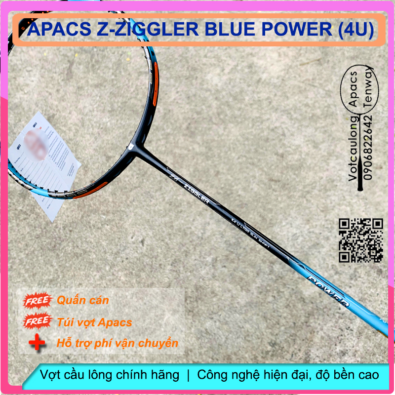 Vợt cầu lông Apacs Z-Ziggler Blue Power (4U) Thân đũa công nghệ mới sơn nhám mới mẻ vợt chuyên công 